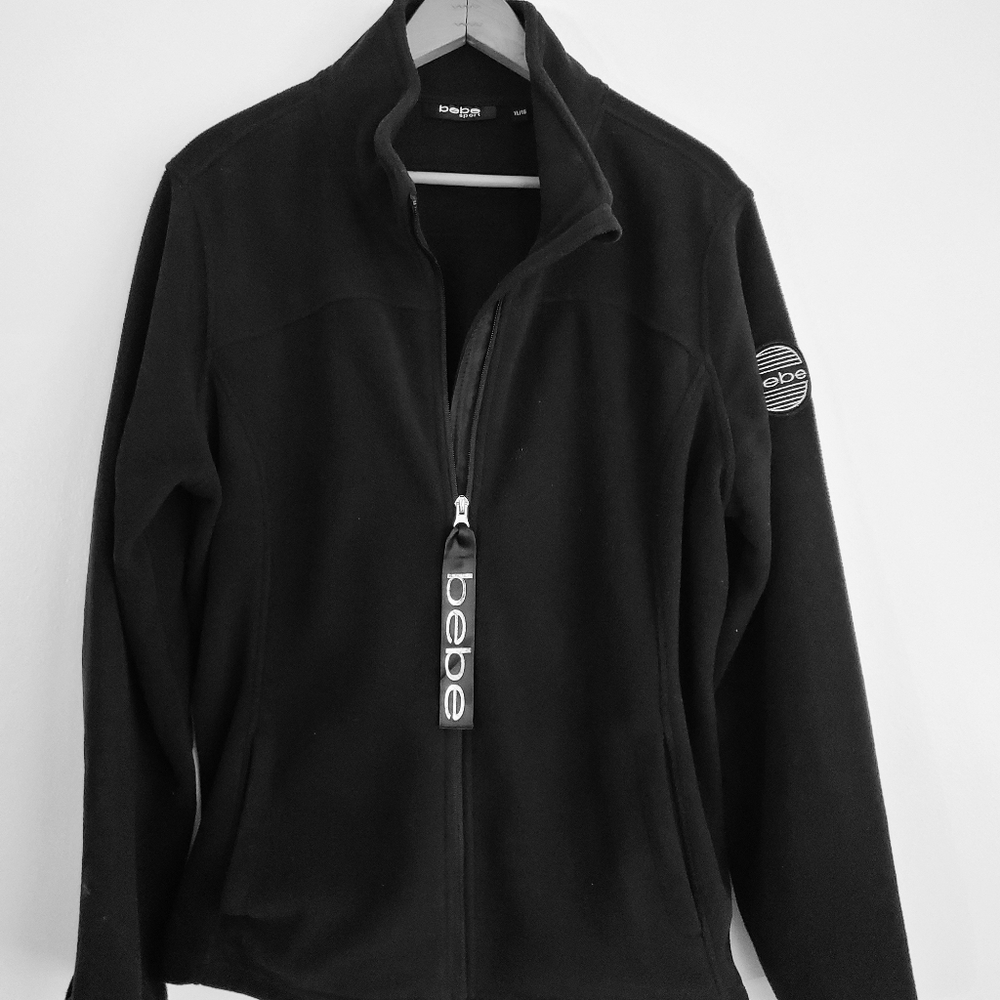 Bebe Womens Front Zip Plush Teddy Soft Jacket